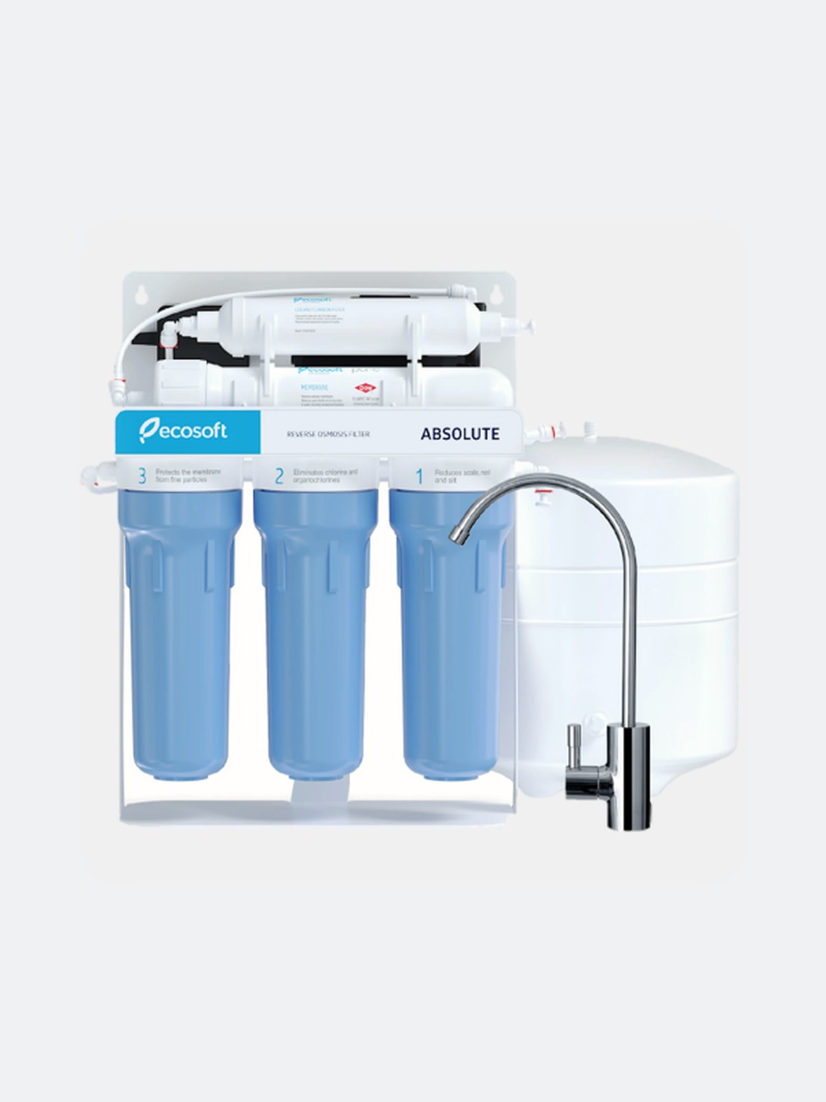 aquatreatOSMO Untertisch-Osmoseanlage mit Vorfiltern, Membran, Drucktank und eigenem Wasserhahn